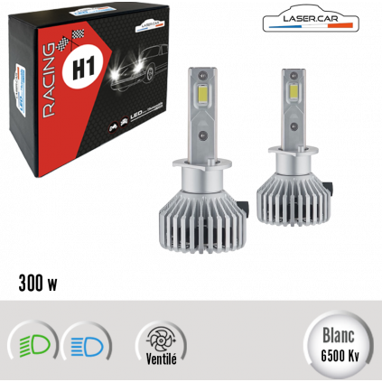H1 LED, TRES HAUTE PUISSANCE, 300w, RACING LASER CAR