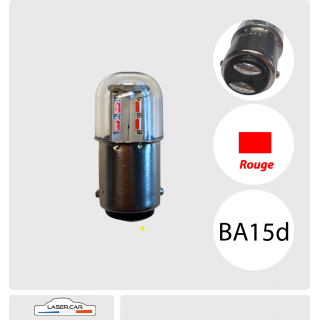 BA15d, LED 6v à 12v Série 3D PRO, ROUGE
