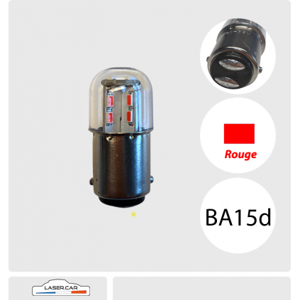 BA15d, LED 6v à 12v Série 3D PRO, ROUGE
