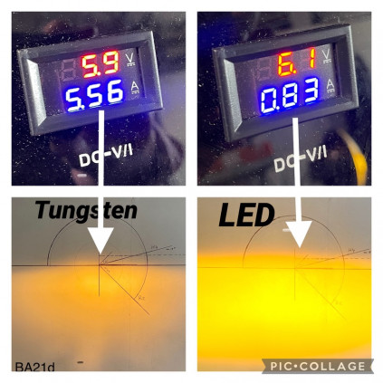 R2 P45T LED JAUNE 6v, Code Européen Plug&Play - Série 5x LENS