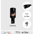 T15 LED  w16w , ROUGE, 1100 lm - Série PRO- Can Bus `ventilé