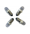 E10, LED 12v  VIS BLANC, lot de 5 ampoules Voyant  , + ou - à la Masse