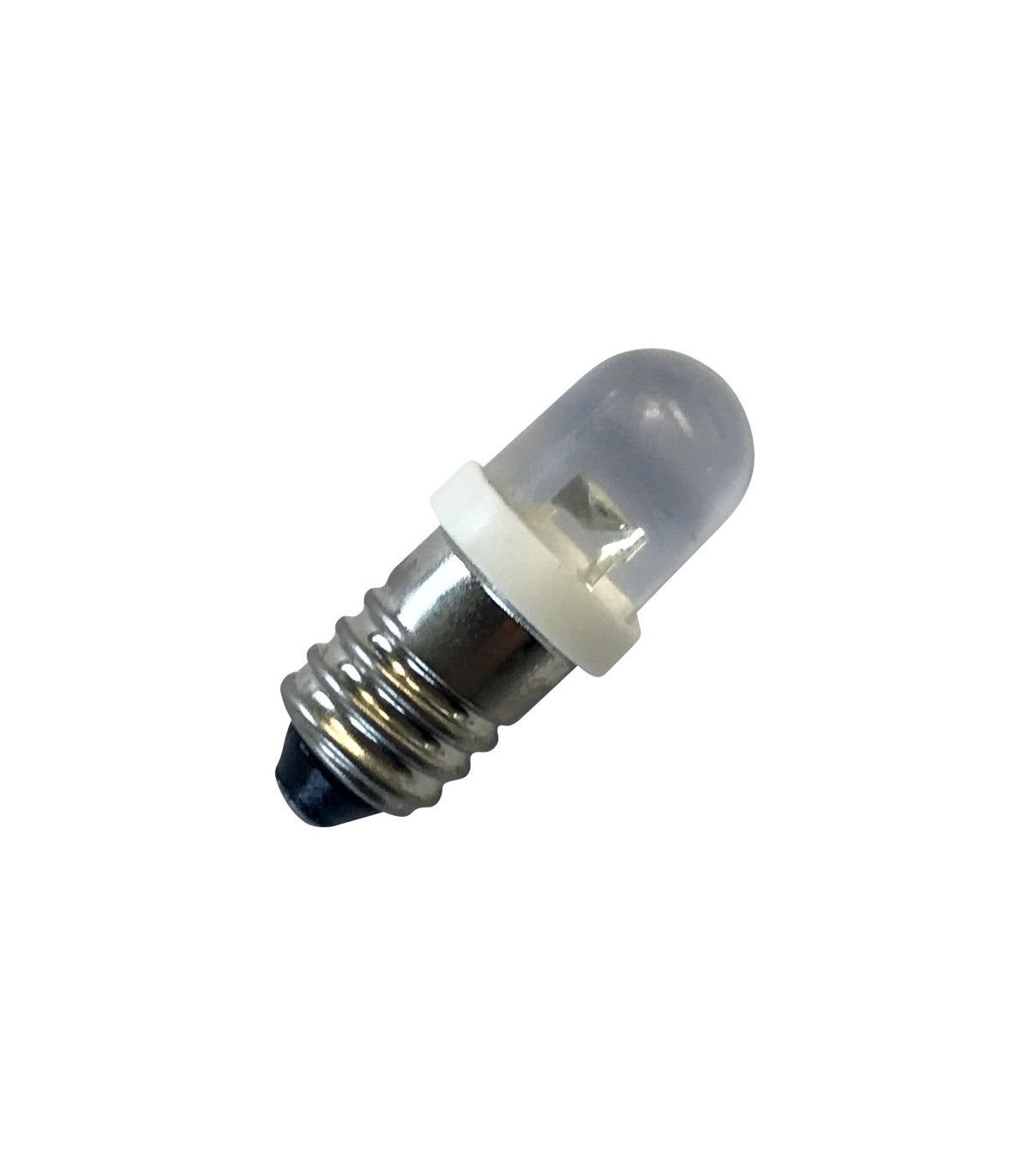 E10, LED 12v VIS BLANC, lot de 5 ampoules Voyant , + ou - à la Masse