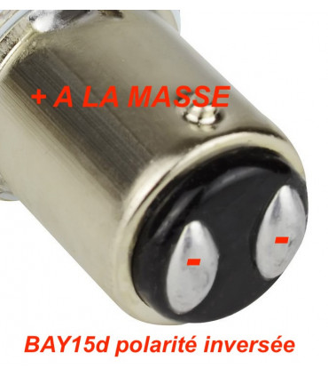 LAMPE LED auto 21/5w ,12V, BAY15D Positif inversée -veilleuse + stop
